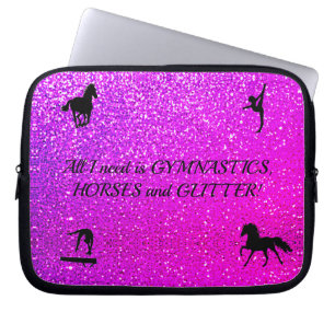 Gymnastics Horses Glitter Electronics Bag