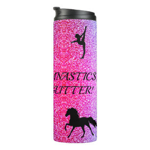 Gymnastics, Horses, Glitter, Sparkle Ombre Thermal Tumbler