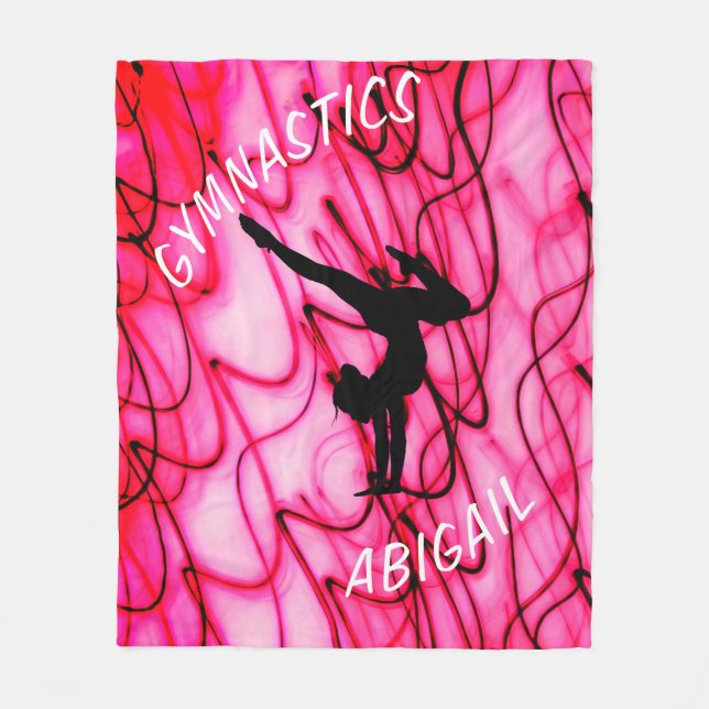 Gymnastics Hot Pink Wave Blanket (Front)