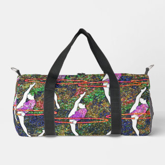 Gymnastics Hula Hoop dance colourful pattern gift Duffle Bag