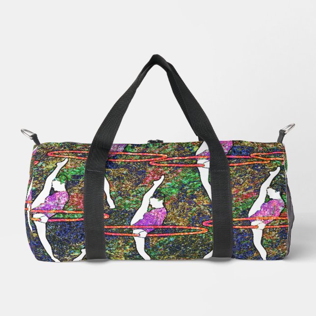 Gymnastics Hula Hoop dance colourful pattern gift Duffle Bag (Front)