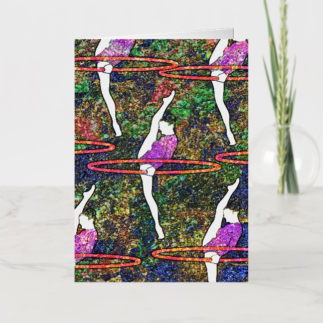 Gymnastics Hula Hoop iPhone case gift for Gymnast  Foil Greeting Card (Front)