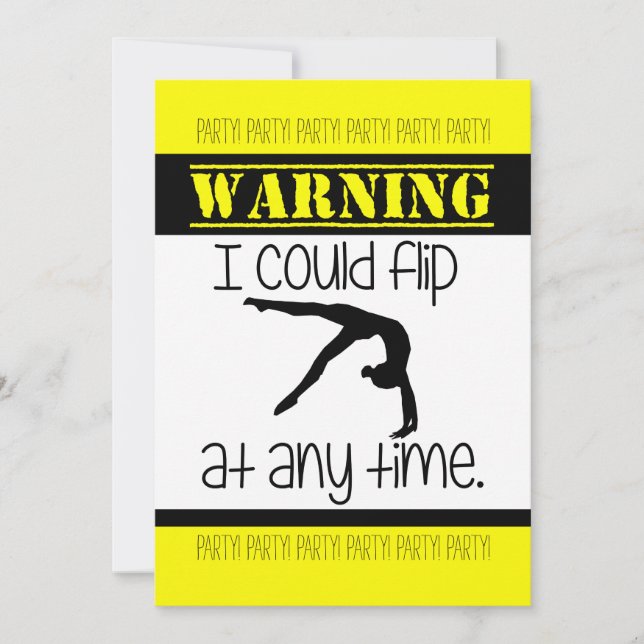 Gymnastics I Could Flip At Anytime Invitation (Front)