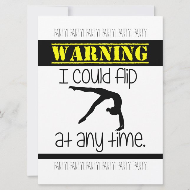 Gymnastics I Could Flip At Anytime Invitation (Front)
