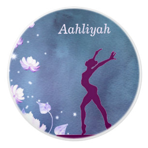 Gymnastics "I Love Gymnastics" Balance Beam Ceramic Knob