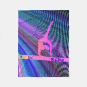 Gymnastics "I love gymnastics" fleece blanket. Blanket