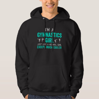 Gymnastics Im A Girl White Teal Gymnast Light Hoodie