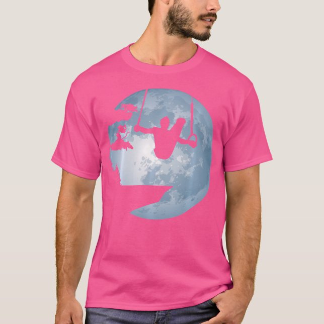 Gymnastics In Front Of Full Moon Silhouette Ring G T-Shirt (Front)