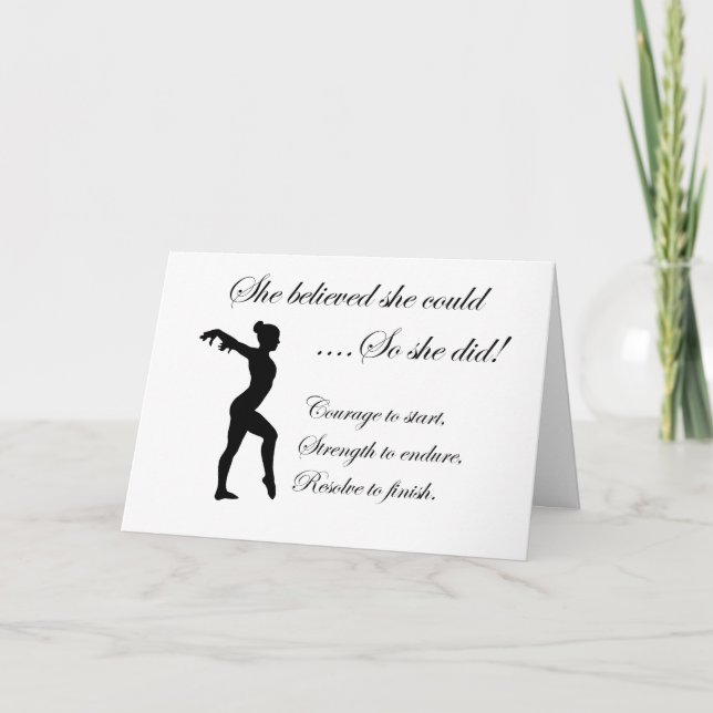 Gymnastics Inspirational Quote Card (Front)