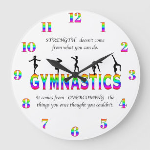 Gymnastics Inspirational Quote Large Clock