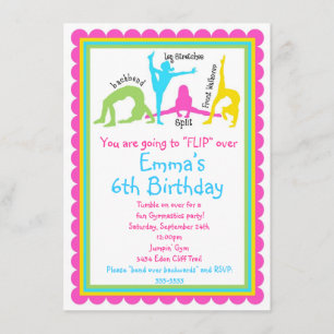 Gymnastics Invitations