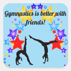 Gymnastics is better with friends Blue Sticker