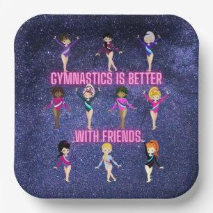 Gymnastics Is Better With Friends Paper Plate