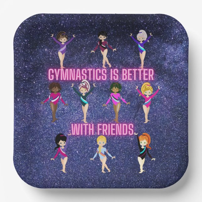 Gymnastics Is Better With Friends    Paper Plate (Front)