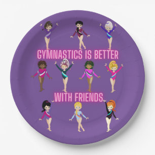 Gymnastics Is Better With Friends Paper Plate