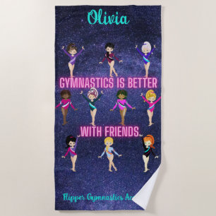 Gymnastics Is Better With Friends Personalised Beach Towel