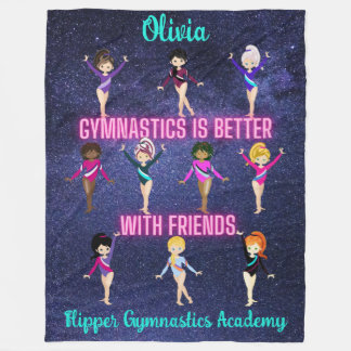 Gymnastics Is Better With Friends Personalised Fleece Blanket