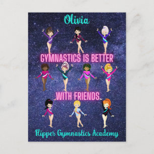 Gymnastics Is Better With Friends Personalised Postcard