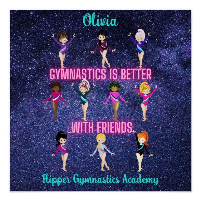 Gymnastics Is Better With Friends Personalised  Poster (Front)