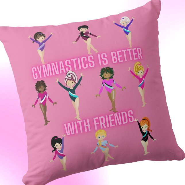 Gymnastics Is Better With Friends Pretty in Pink   Cushion (Creator Uploaded)