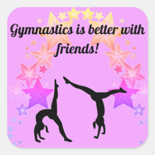 Gymnastics is better with friends Purple Sticker
