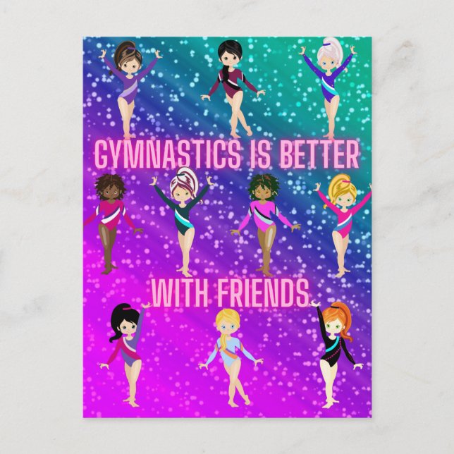 Gymnastics Is Better With Friends Super Sparkle    Postcard (Front)