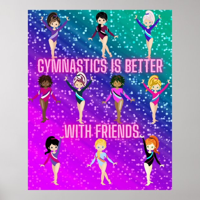 Gymnastics Is Better With Friends Super Sparkle    Poster (Front)
