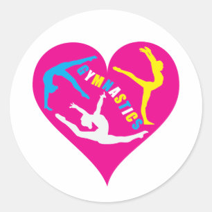Gymnastics Is In My Heart Round Stickers
