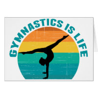 Gymnastics is Life Beautiful Sunset Gymnast Card