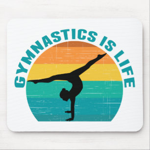 Gymnastics is Life Beautiful Sunset Gymnast Teal Mouse Mat