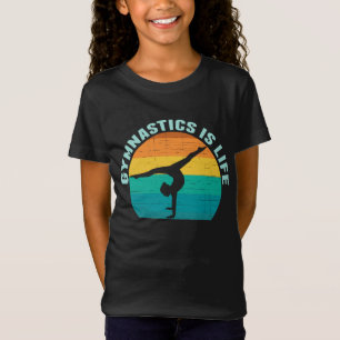 Gymnastics is Life Cool Sunset Gymnast Girls T-Shirt