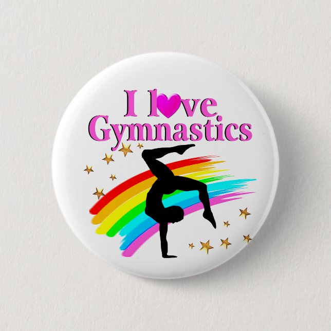 GYMNASTICS IS MY LIFE 6 CM ROUND BADGE (Front)