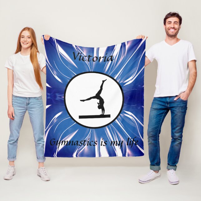 Gymnastics is my life Custom Gymnast Balance Beam Fleece Blanket (In Situ)