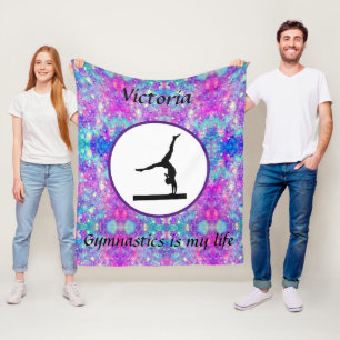 Gymnastics is my life Custom Gymnast Balance Beam Fleece Blanket