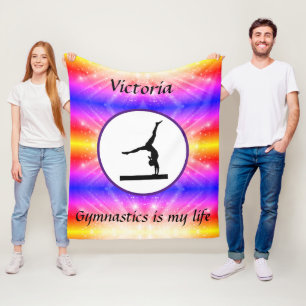 Gymnastics is my life Custom Gymnast Balance Beam Fleece Blanket