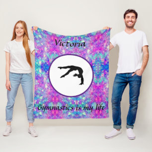 Gymnastics is my life - Custom Gymnast Tumble Fleece Blanket