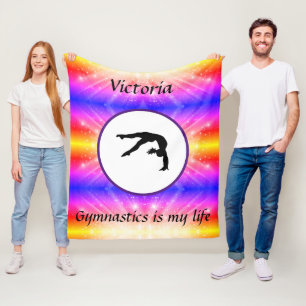 Gymnastics is my life - Custom Gymnast Tumble Fleece Blanket