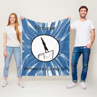 Gymnastics is my life - Custom Gymnast Uneven Bars Fleece Blanket