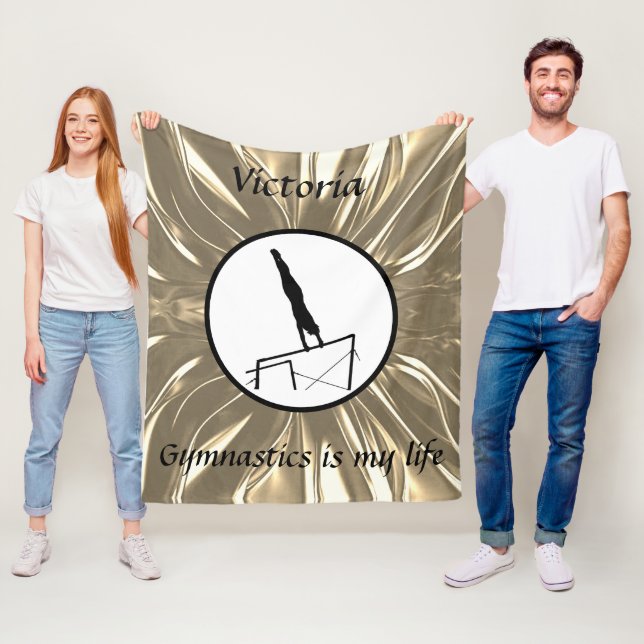 Gymnastics is my life - Custom Gymnast Uneven Bars Fleece Blanket (In Situ)