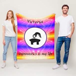 Gymnastics is my life - Custom Gymnast Vault Fleece Blanket