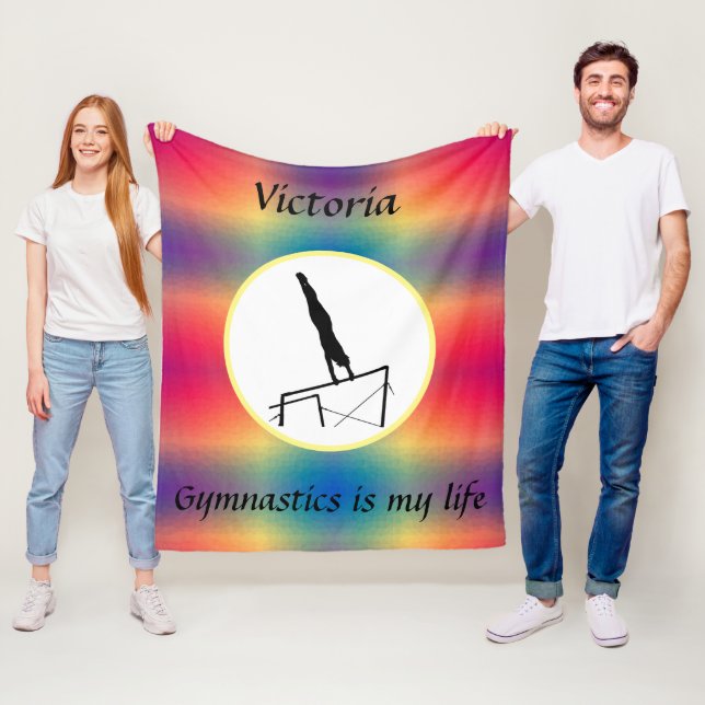 Gymnastics is my life - Gymnast on Uneven Bars Fleece Blanket (In Situ)