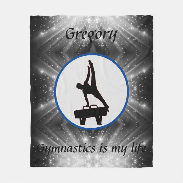 Gymnastics is my life - Men's Gymnastics Fleece Blanket (Front)