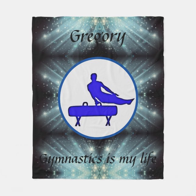 Gymnastics is my life - Men's Gymnastics Fleece Blanket (Front)