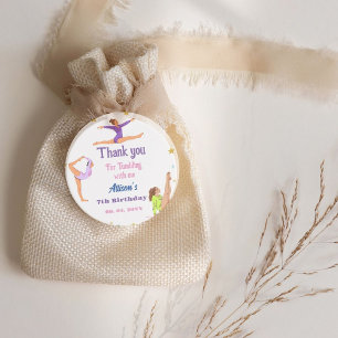 Gymnastics  jump Cartwheels girl birthday party Favour Tags