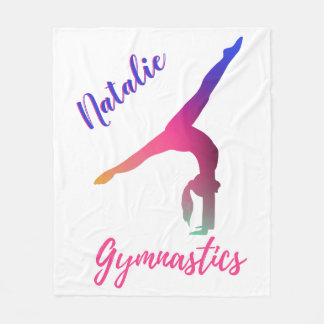 Gymnastics Kickover Pink Purple Personalised Fleece Blanket