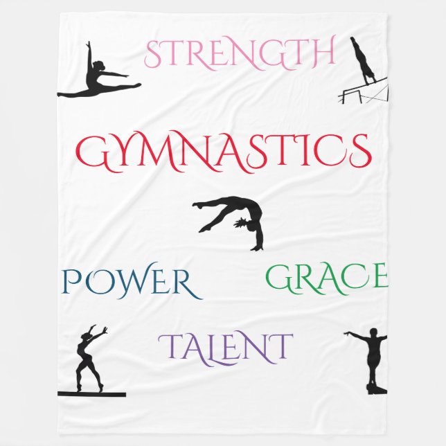 GYMNASTICS LARGE FLEECE BLANKET. (Front)