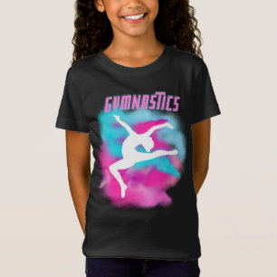 Gymnastics Leap Pink and Blue Colour Bomb T-Shirt