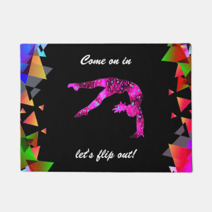 Gymnastics "Let's flip out!" Door Mat