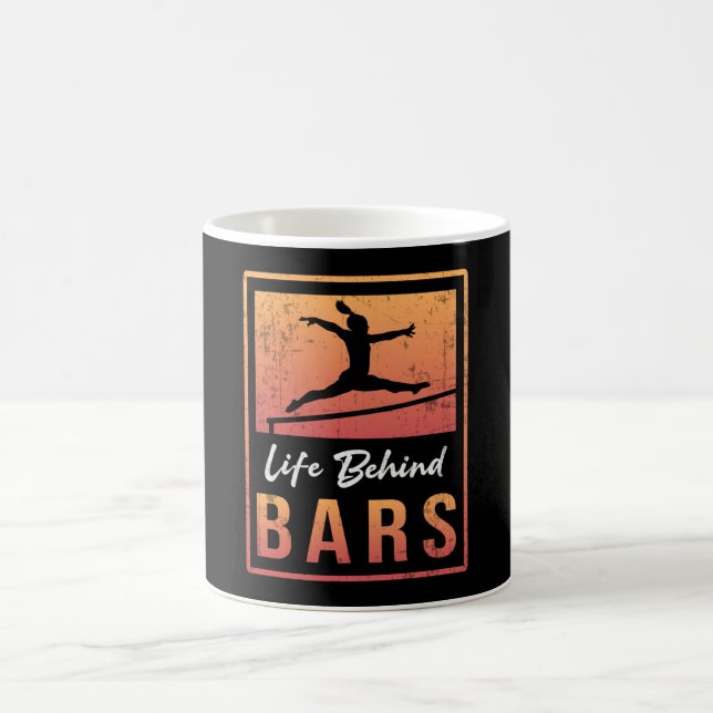 Gymnastics Life Behind Bars Acrobat Retro Gymnast Coffee Mug (Center)