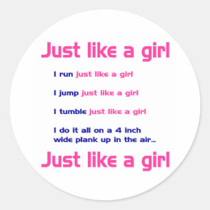Gymnastics Like a Girl Classic Round Sticker